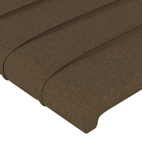 Tête de lit avec oreilles Marron Foncé 203x16x78/88 cm Tissu