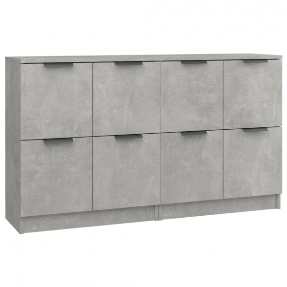 Buffets 2 pcs Gris béton 60x30x70 cm Bois d'ingénierie