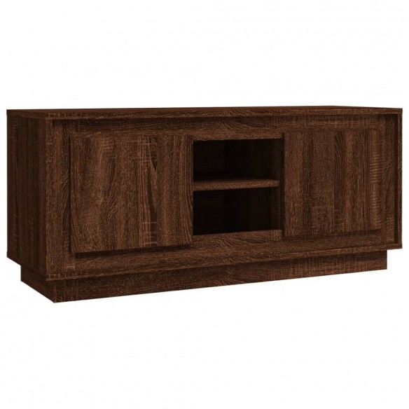 Meuble TV chêne marron 102x35x45 cm bois d'ingénierie