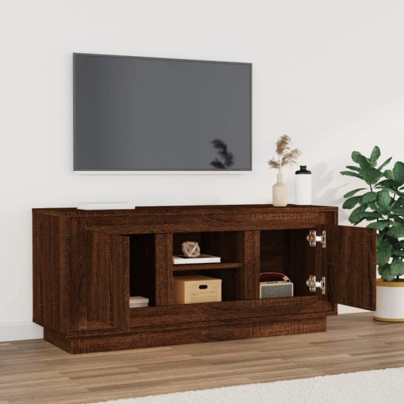 Meuble TV chêne marron 102x35x45 cm bois d'ingénierie