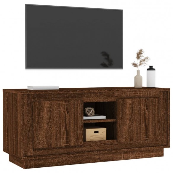 Meuble TV chêne marron 102x35x45 cm bois d'ingénierie