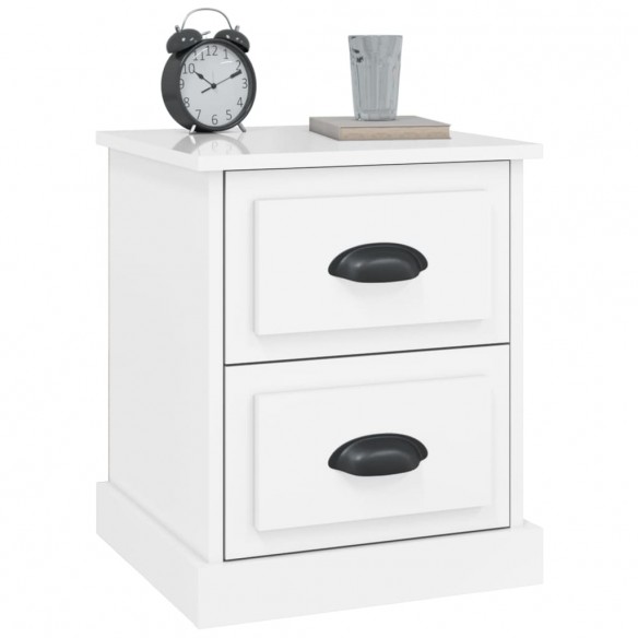 Tables de chevet 2 pcs blanc brillant 39x39x47,5 cm