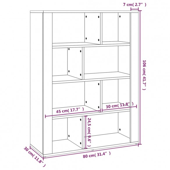 Buffet Chêne marron 80x30x106 cm Bois d'ingénierie