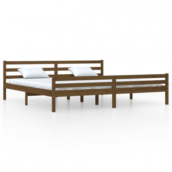 Cadre de lit Marron miel Bois massif 200x200 cm