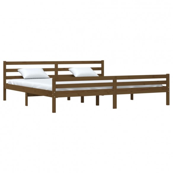 Cadre de lit Marron miel Bois massif 200x200 cm