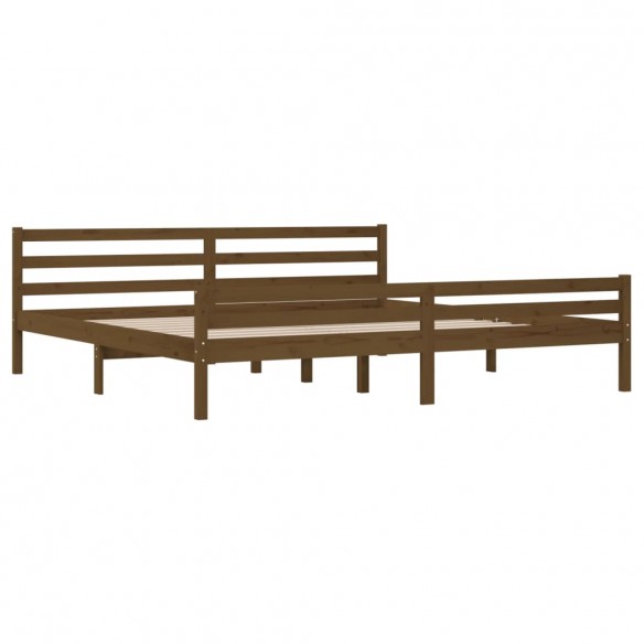 Cadre de lit Marron miel Bois massif 200x200 cm