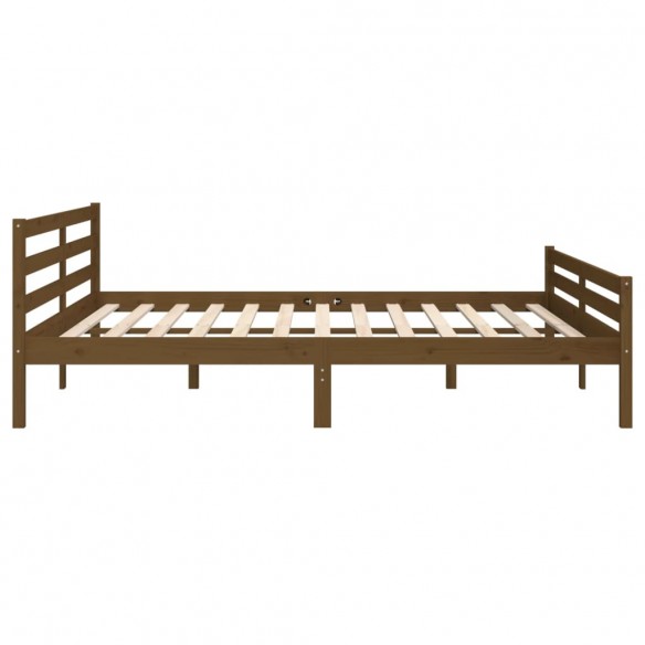 Cadre de lit Marron miel Bois massif 200x200 cm