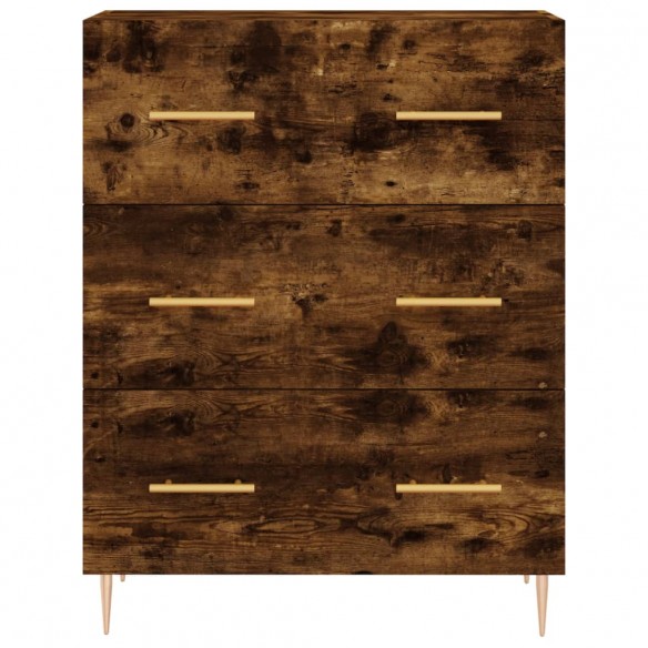 Buffet chêne fumé 69,5x34x90 cm bois d'ingénierie