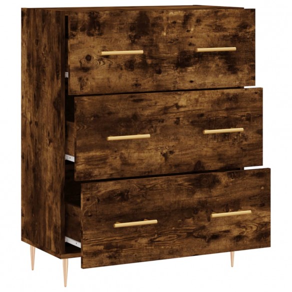 Buffet chêne fumé 69,5x34x90 cm bois d'ingénierie