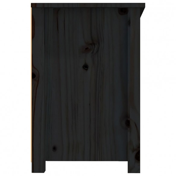 Meuble TV Noir 114x35x52 cm Bois de pin massif