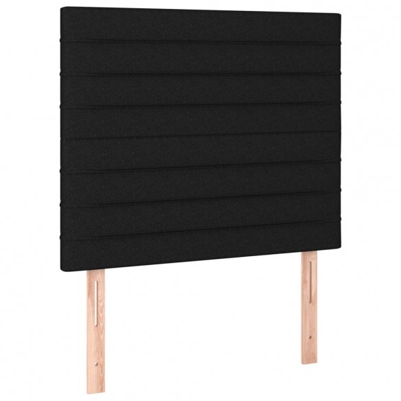 Cadre de lit avec matelas Noir 100x200 cm Tissu