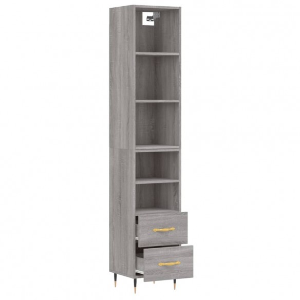 Buffet haut Sonoma gris 34,5x34x180 cm Bois d'ingénierie