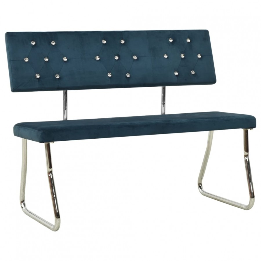 Banc 110 cm Bleu Velours