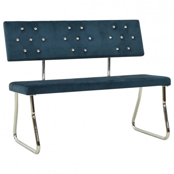 Banc 110 cm Bleu Velours