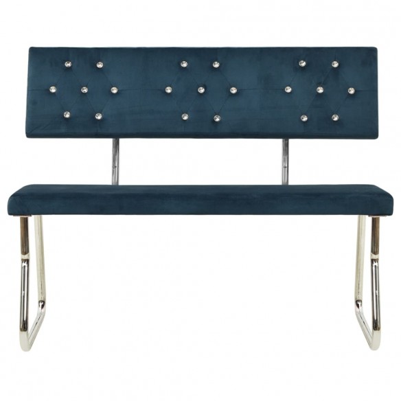 Banc 110 cm Bleu Velours