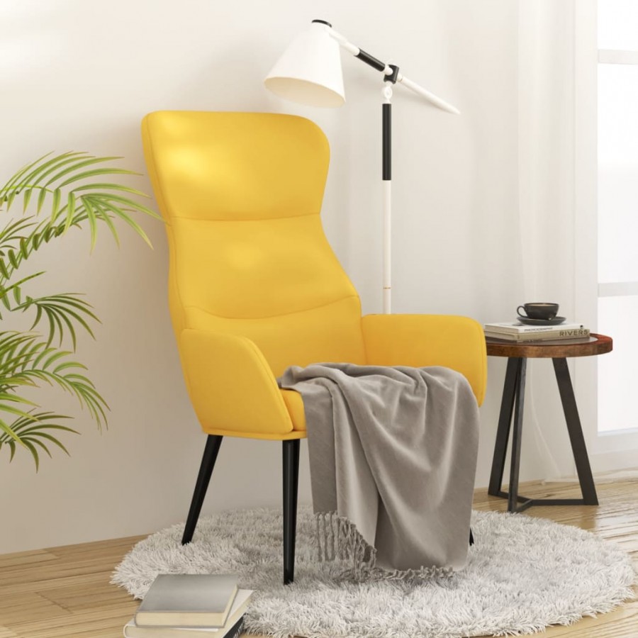 Chaise de relaxation Jaune moutarde Tissu