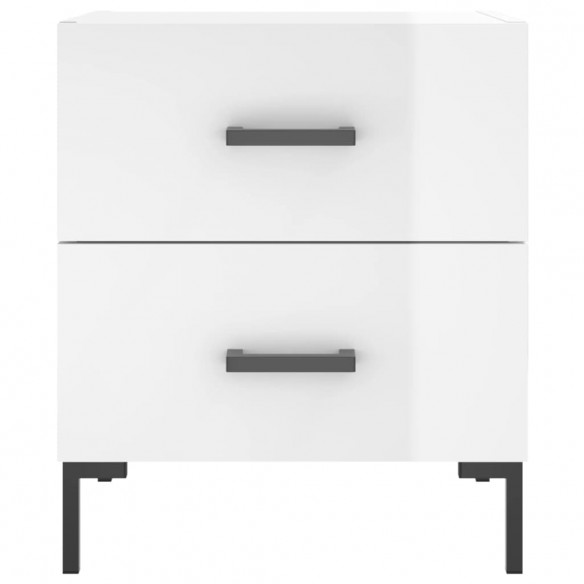 Tables de chevet 2 pcs blanc brillant 40x35x47,5 cm