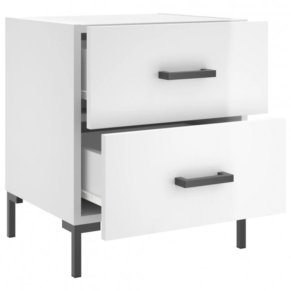 Tables de chevet 2 pcs blanc brillant 40x35x47,5 cm