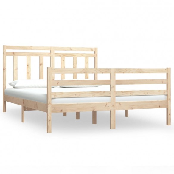 Cadre de lit bois massif 135x190 cm double