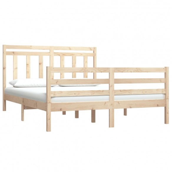 Cadre de lit bois massif 135x190 cm double