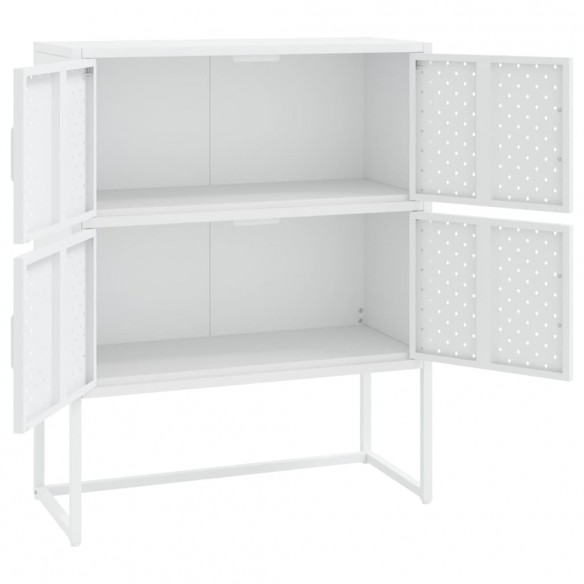 Buffet haut Blanc 80x35x100 cm Acier