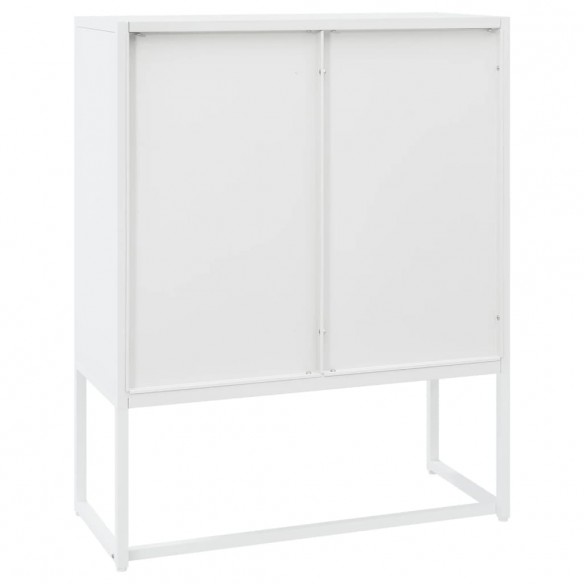 Buffet haut Blanc 80x35x100 cm Acier