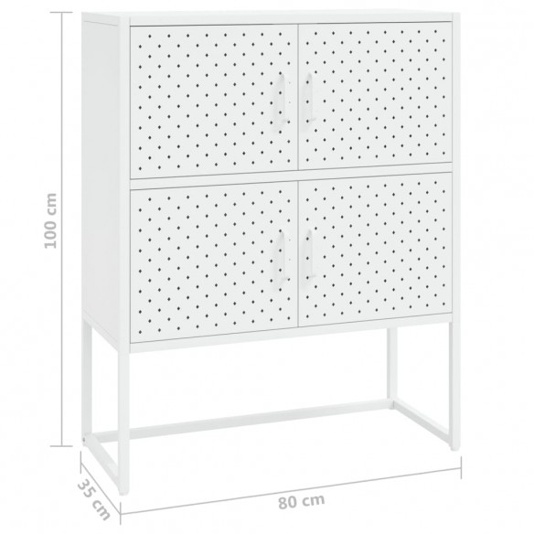 Buffet haut Blanc 80x35x100 cm Acier