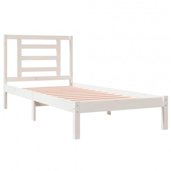 Cadre de lit Blanc Bois de pin massif 100x200 cm