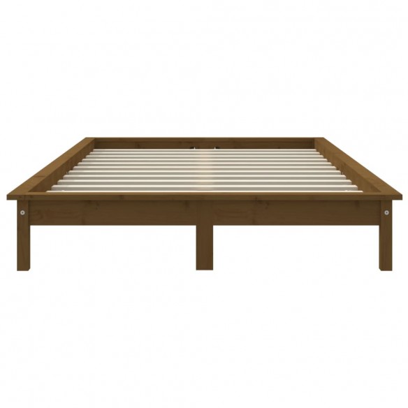 Cadre de lit Marron miel 140x190 cm Bois de pin massif