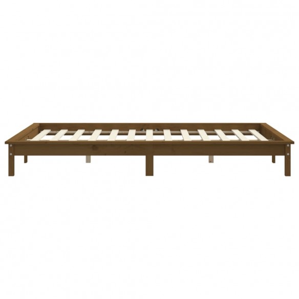 Cadre de lit Marron miel 140x190 cm Bois de pin massif