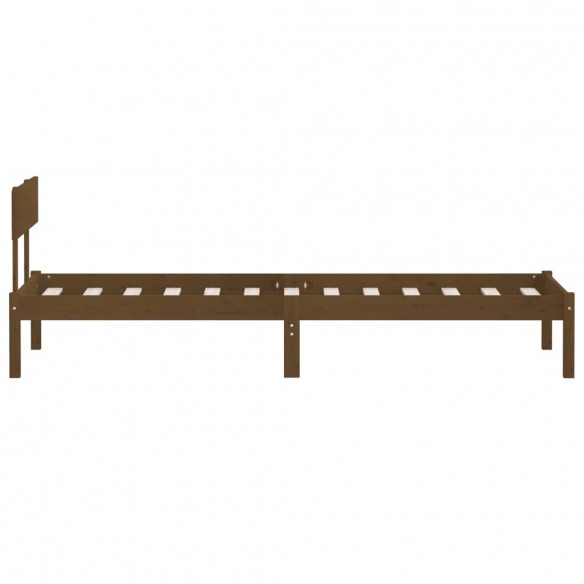 Cadre de lit Marron miel Bois de pin massif 90x200 cm