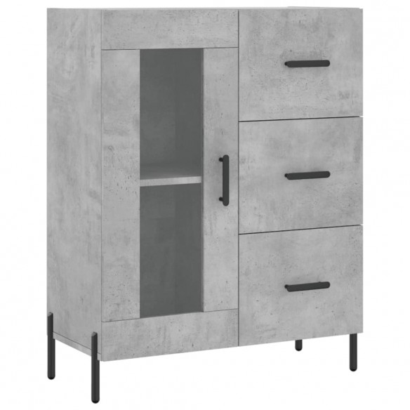 Buffet gris béton 69,5x34x90 cm bois d'ingénierie