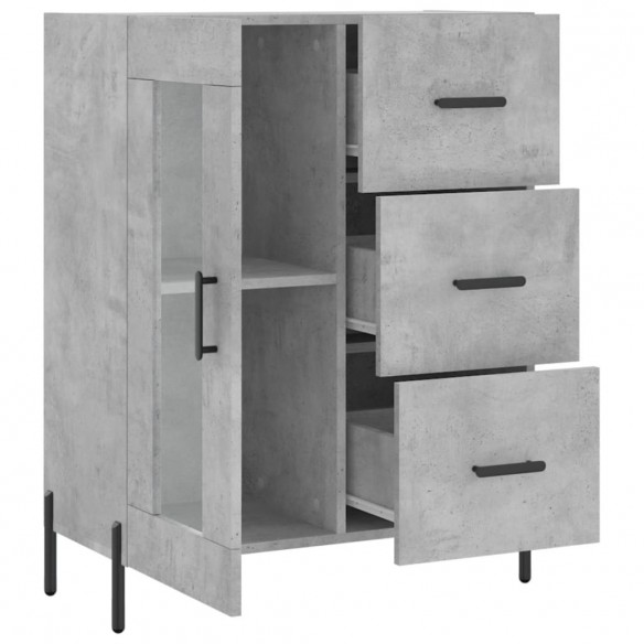 Buffet gris béton 69,5x34x90 cm bois d'ingénierie