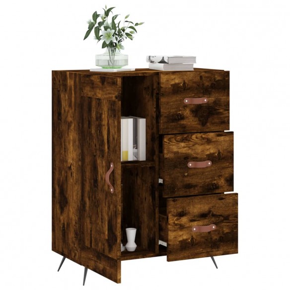 Buffet chêne fumé 69,5x34x90 cm bois d'ingénierie