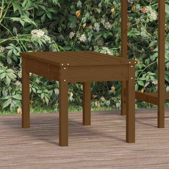 Banc de jardin marron miel 80x44x45 cm bois de pin massif