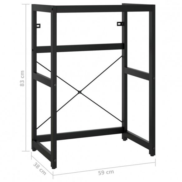 Cadre de lavabo de salle de bain Noir 59x38x83 cm Fer