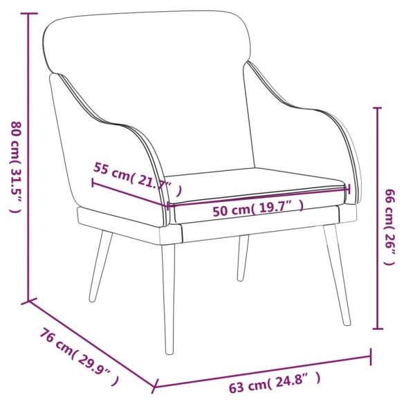 Fauteuil Gris 63x76x80 cm Similicuir