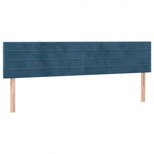 Têtes de lit 2 pcs Bleu foncé 100x5x78/88 cm Velours