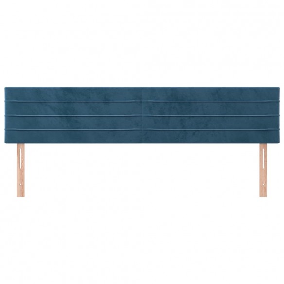 Têtes de lit 2 pcs Bleu foncé 100x5x78/88 cm Velours