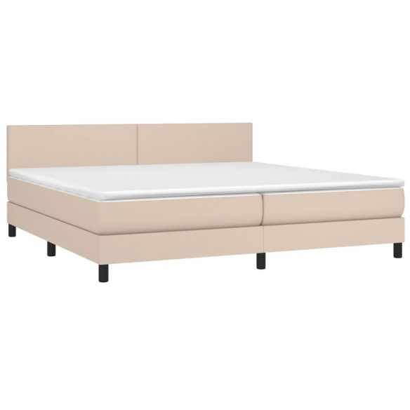 Cadre de lit avec matelas Cappuccino 200x200 cm