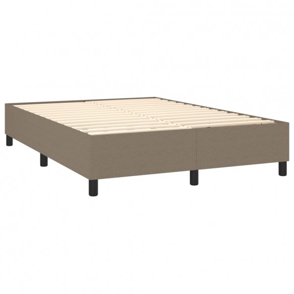 Cadre de lit et matelas et LED Taupe 140x200cm Tissu