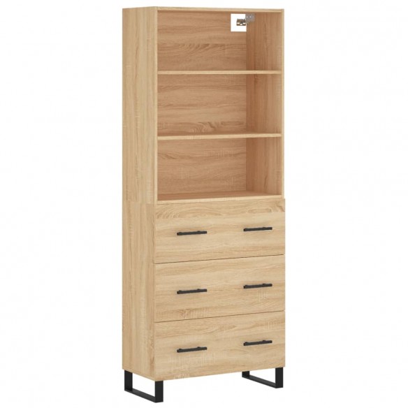 Buffet haut Chêne sonoma 69,5x34x180 cm Bois d'ingénierie