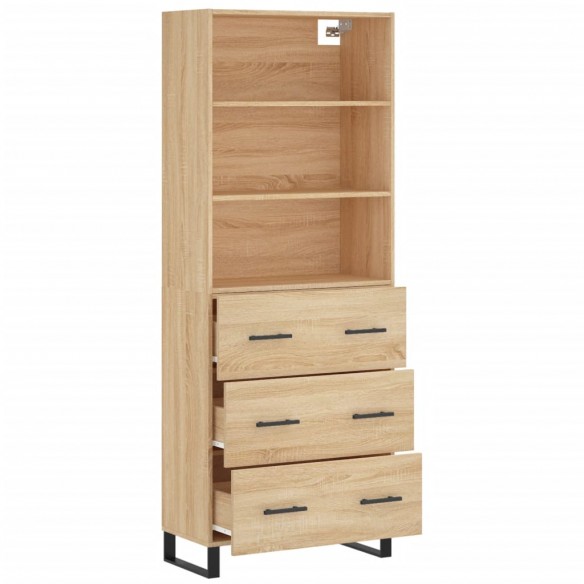 Buffet haut Chêne sonoma 69,5x34x180 cm Bois d'ingénierie