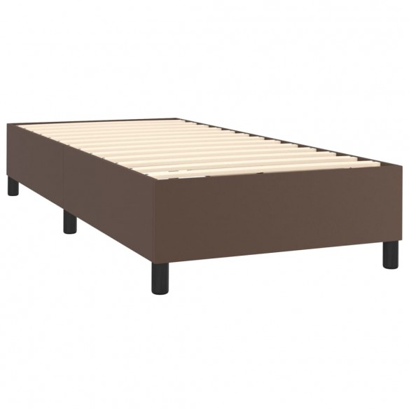 Cadre de lit avec matelas et LED Marron 90x200 cm