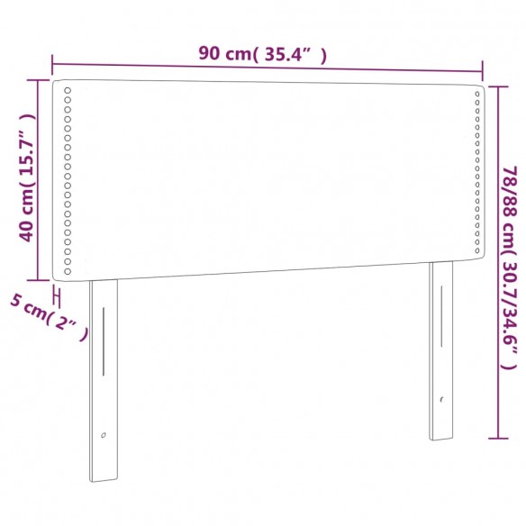 Tête de lit Taupe 90x5x78/88 cm Tissu