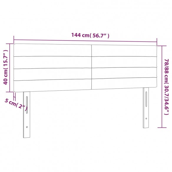 Têtes de lit 2 pcs Vert 72x5x78/88 cm Tissu