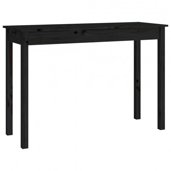 Table console Noir 110x40x75 cm Bois massif de pin