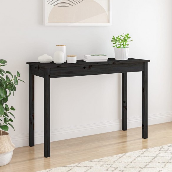 Table console Noir 110x40x75 cm Bois massif de pin