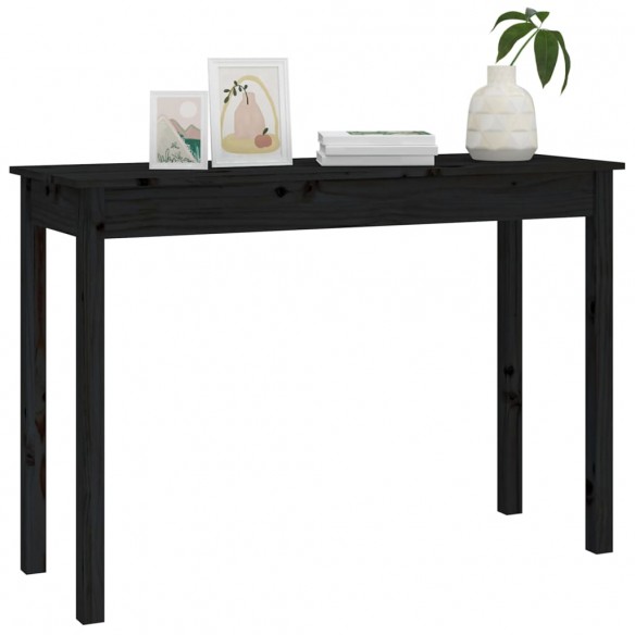 Table console Noir 110x40x75 cm Bois massif de pin