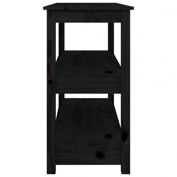 Table console Noir 110x40x74 cm Bois massif de pin